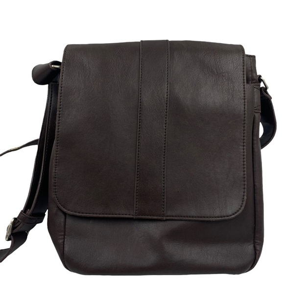 ALDO Crossbody Bag Brown Vegan Leather Equestrian Minimalist Classic Handbag - Picture 2 of 9